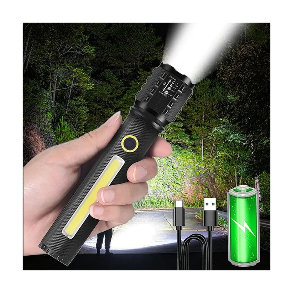 Linterna LED con zoom y 3 modos