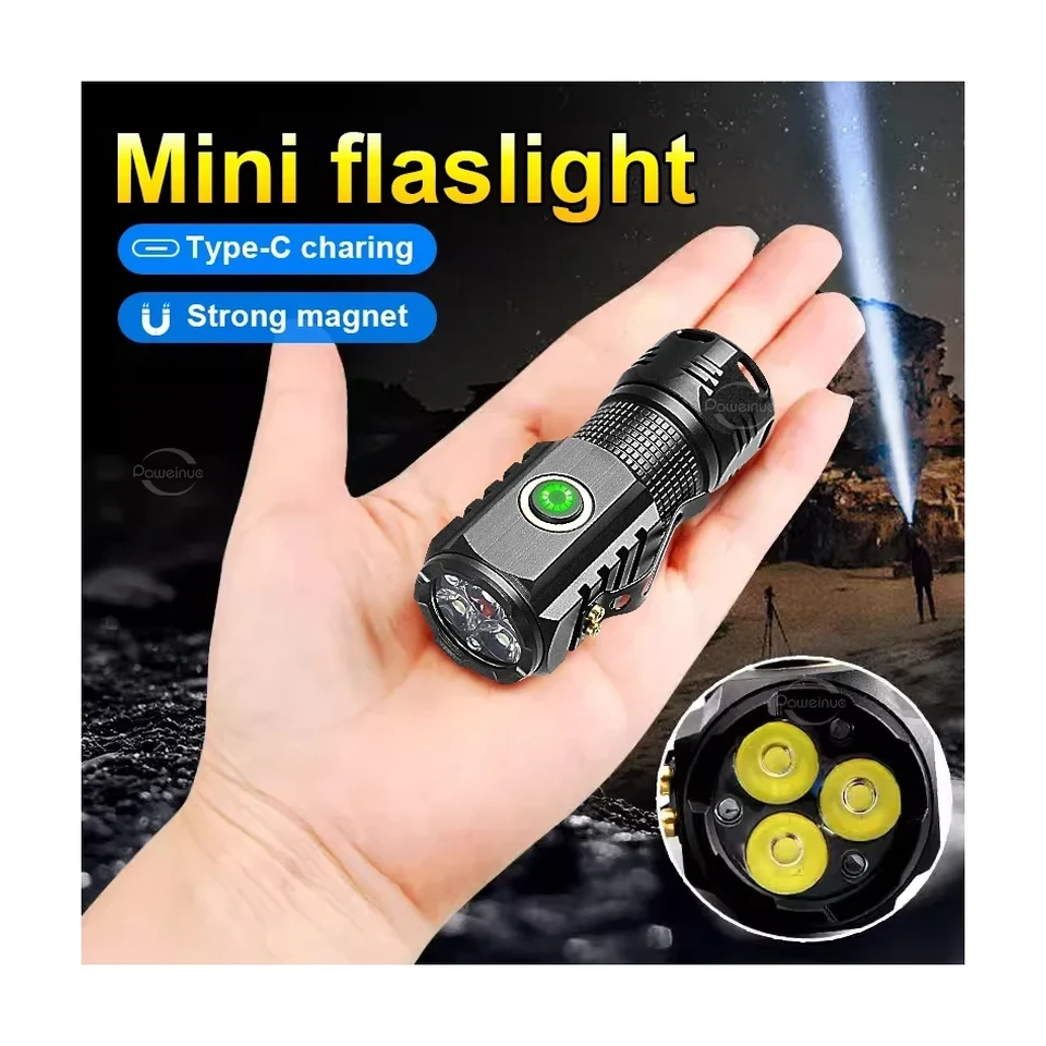 Mini linterna de 3 LED con imán